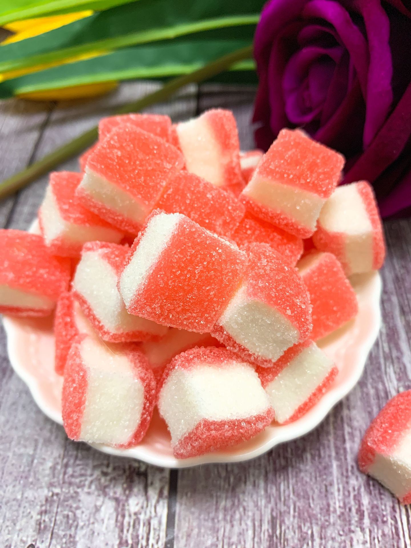 散装三层水果夹心糖什锦啫喱水果味软糖网红同款休闲零食水果软糖