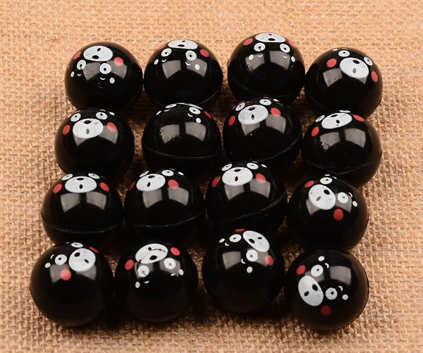 32mm橡胶弹力球 卡通笨笨熊弹跳球 1元扭蛋机专用球