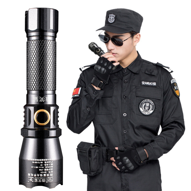 Customized Flashlight Led Strong Light Outdoor Lighting Power Torch Outdoor Strong Light Patrol Flashlight