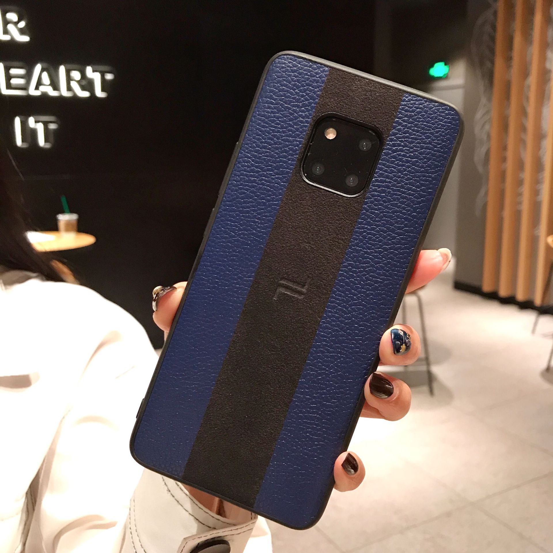 新款适用华为mate20pro手机壳真皮mate20x撞色皮套全包保护套牛皮