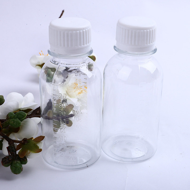 厂家直销100ml毫升小瓶子分装瓶带盖小药瓶透明塑料瓶液体样品瓶