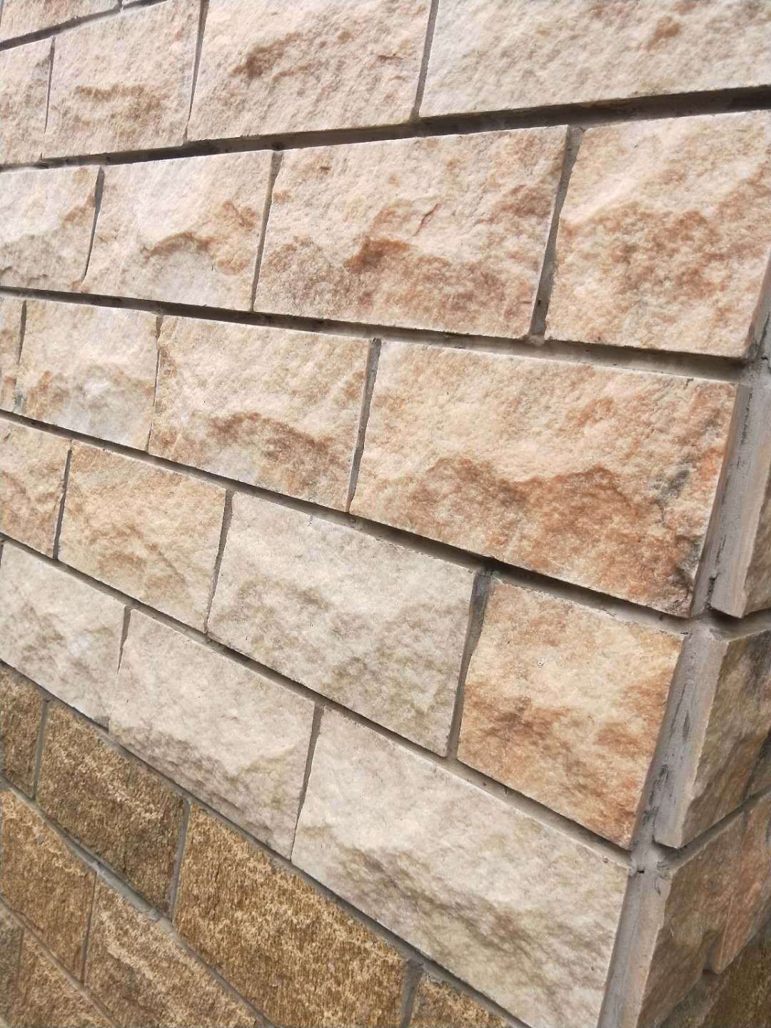 板岩人造文化石外墙砖蘑菇石皮晚霞红芙蓉红拉丝板黑色毛石片