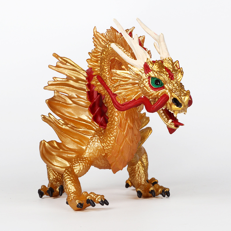 跨境中国龙 黄金巨龙 神兽飞龙 龙模型玩具 儿童益智玩具摆件