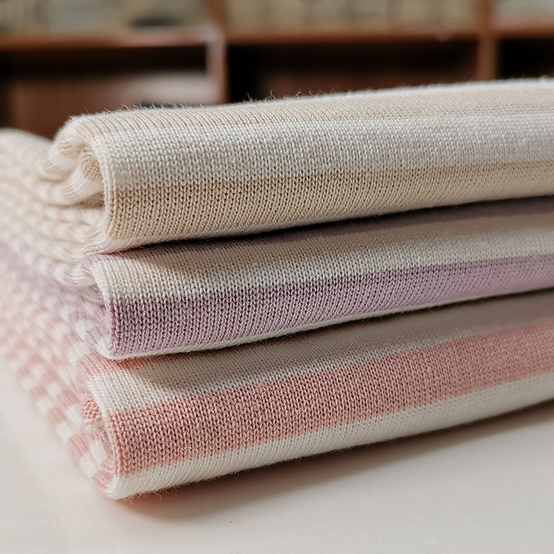 针织棉麻布料 秋冬双股纱麻感棉平纹布休闲色织棉布服装针织面料