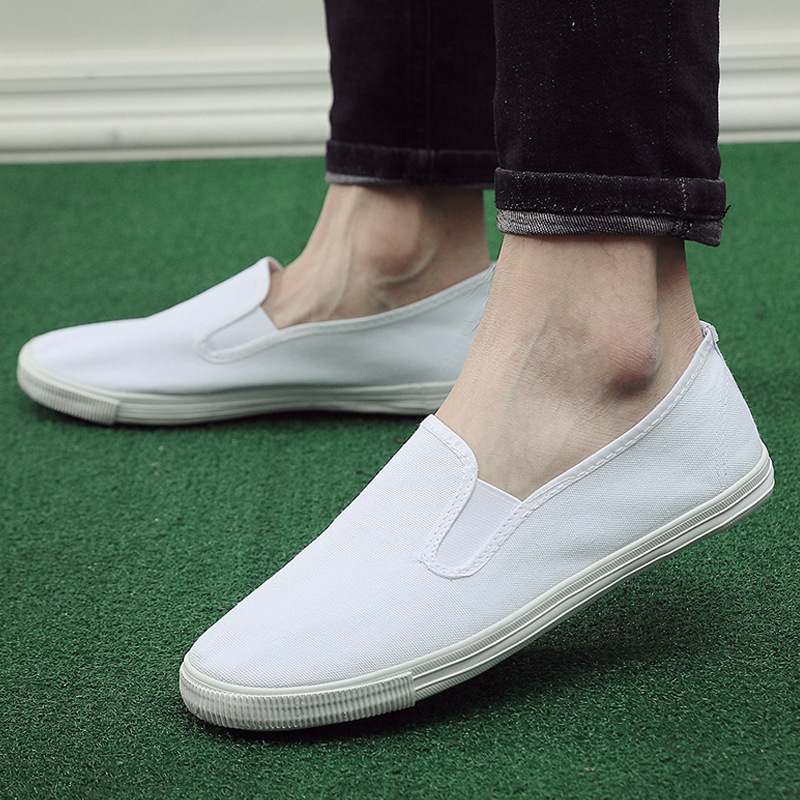 Medical Supplies Men's and Women's Work Shoes Slip-on Canvas Men's Cloth Shoes Anti-Static Shoes White Shoes White Pharmaceutical Factory