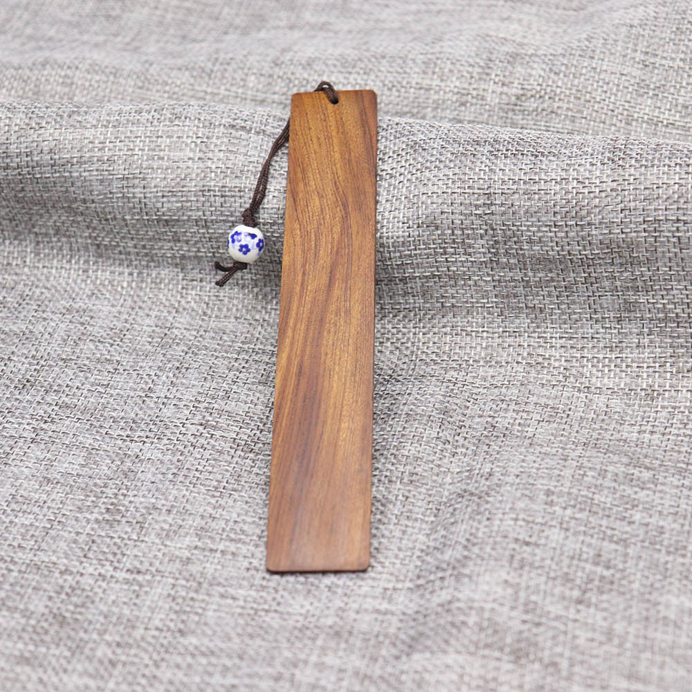 创意木质禅字书签酸枝木制荷花莲花书本记号夹寺庙结缘礼品定制