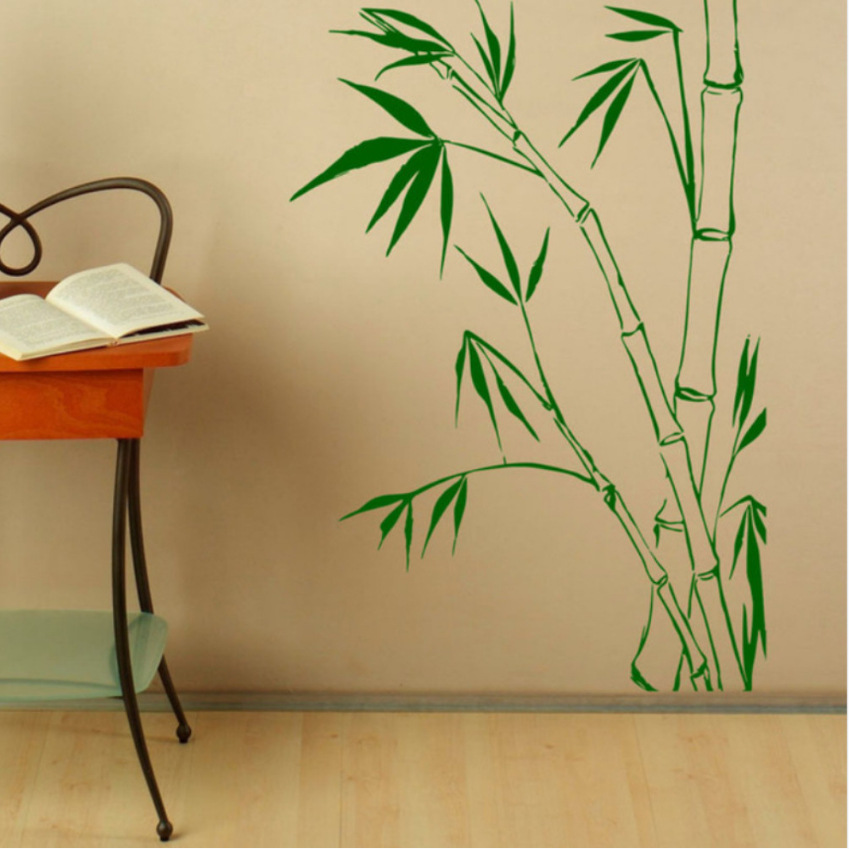 绿色的竹子中国风创意家居艺术精雕墙贴装饰 一件起批 可定制