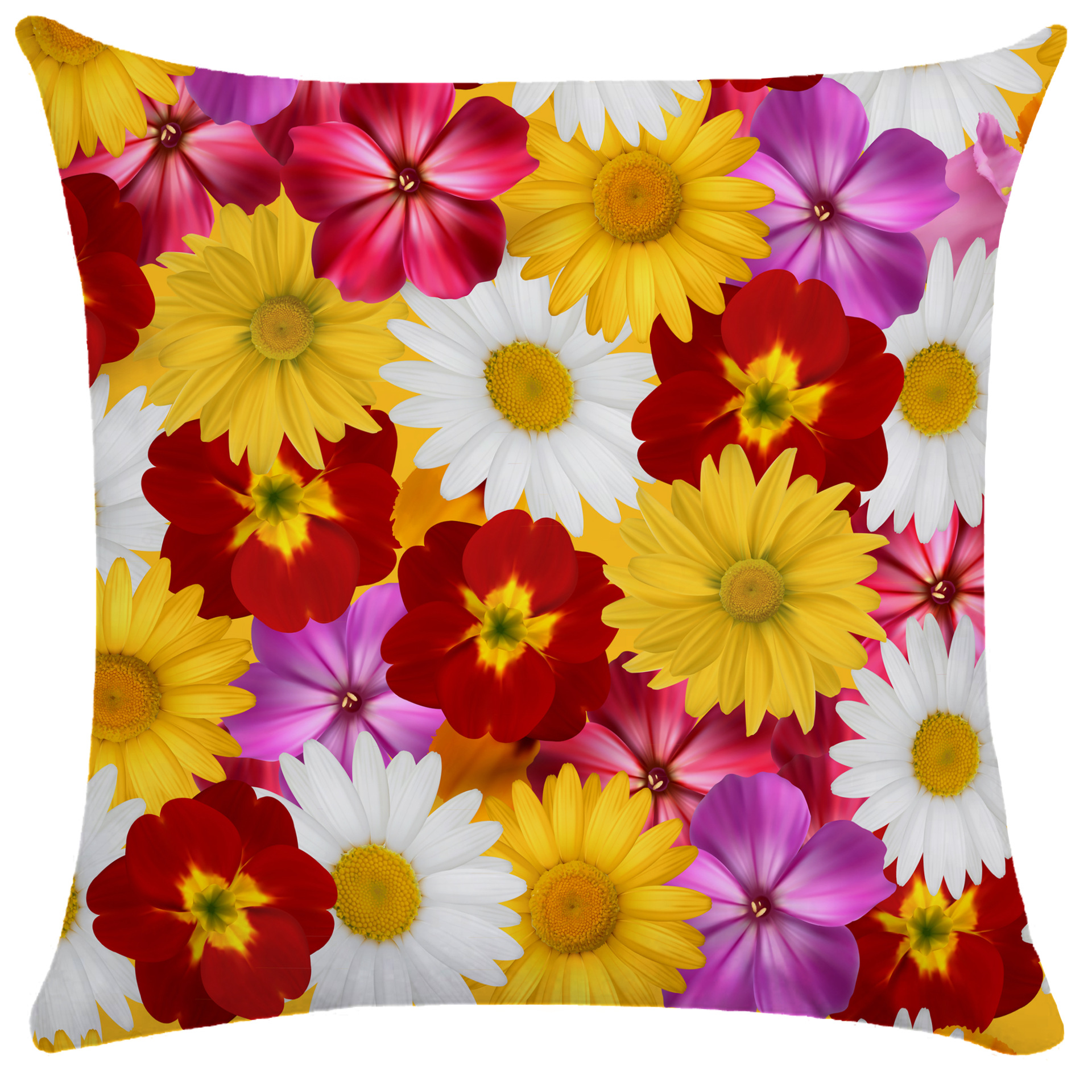 花卉植物短毛绒单双面靠枕亚马逊抱枕田园风菊花枕套超柔抱枕