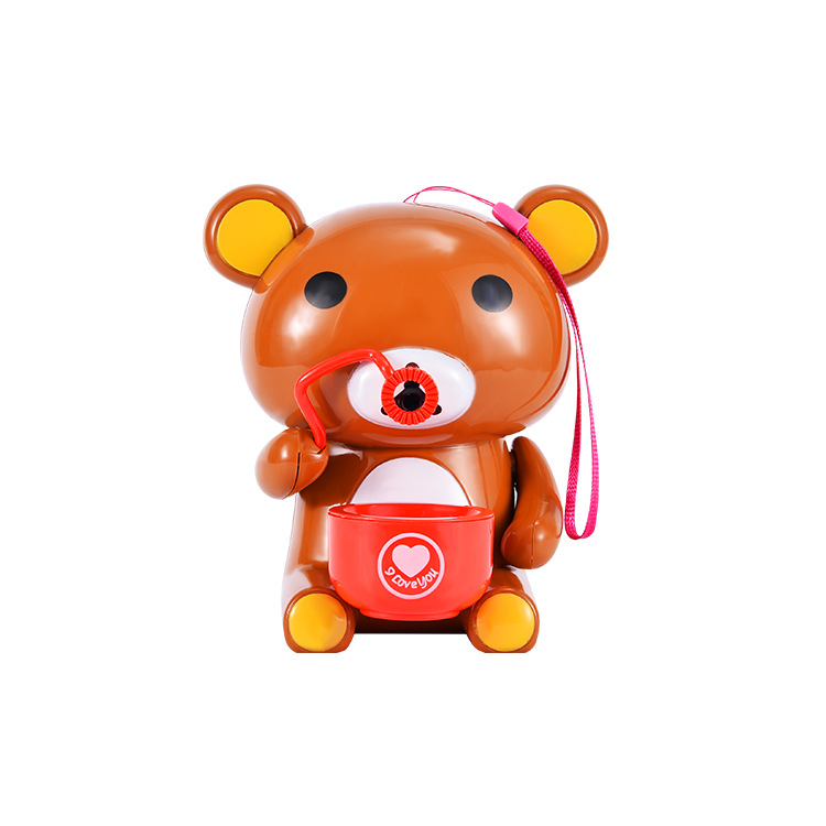 电动泡泡熊小熊泡泡机全自动灯光音乐电动可爱泡泡枪户外玩具批发