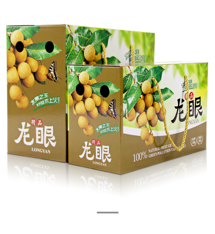 新款桂圆龙眼包装盒手提礼品盒 瓦楞桂圆纸盒纸箱现货批发直销