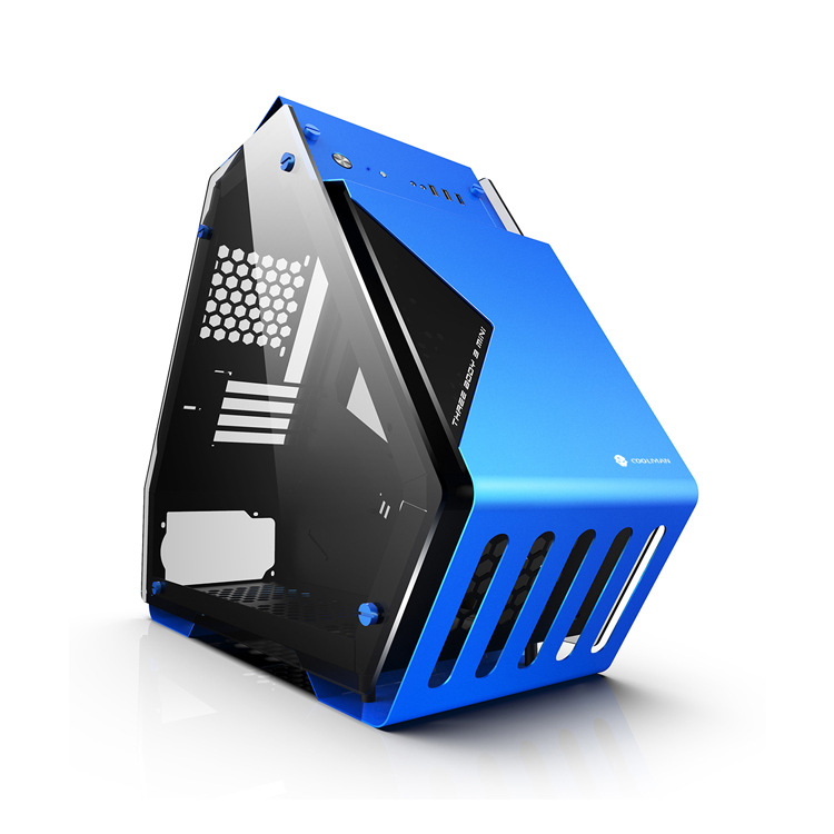 批发网红水冷高端网吧台式机电脑三角形主机箱玩嘉 博粉 t9mini