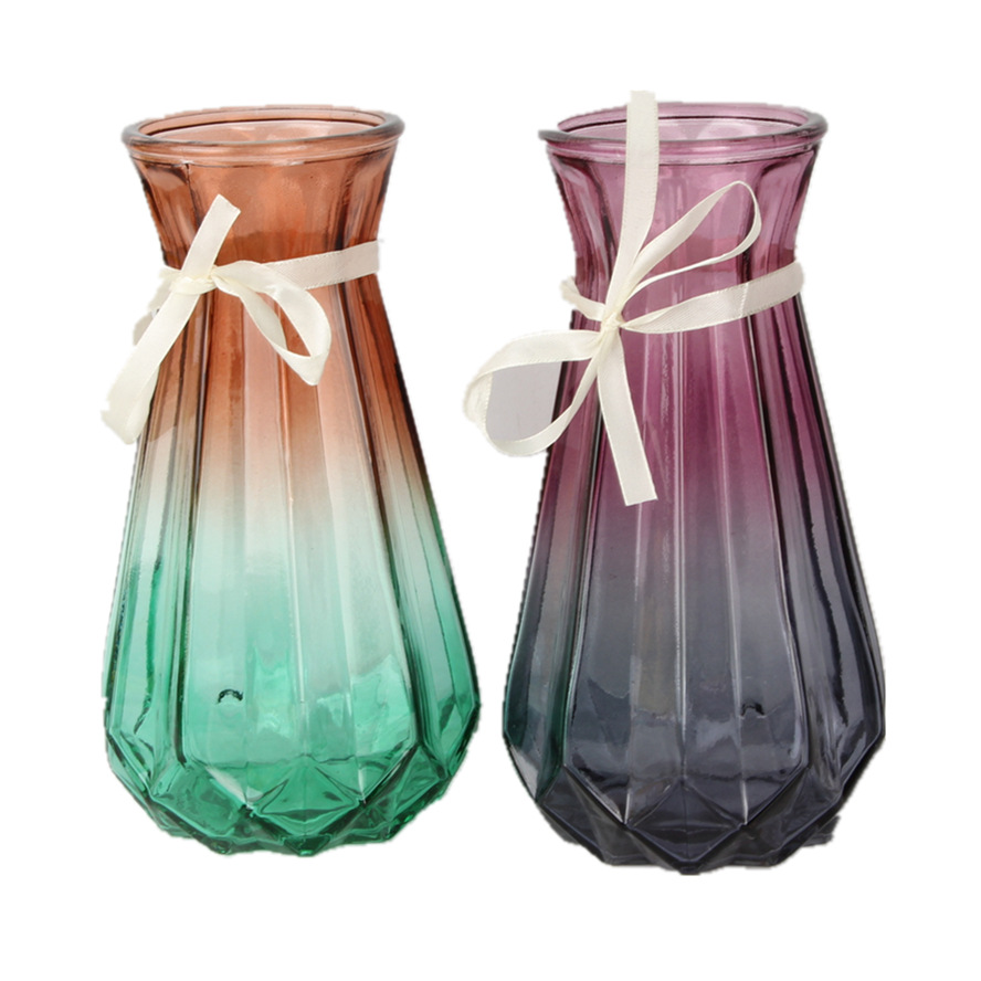 彩色24cm玻璃南瓜花瓶 插花瓶子 装饰瓶 十元店日用百货批发 礼品