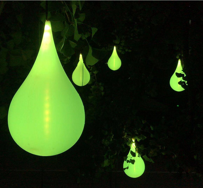 七彩led水滴灯网红呼吸 新款led挂件灯水滴灯吊顶户外步行灯装饰