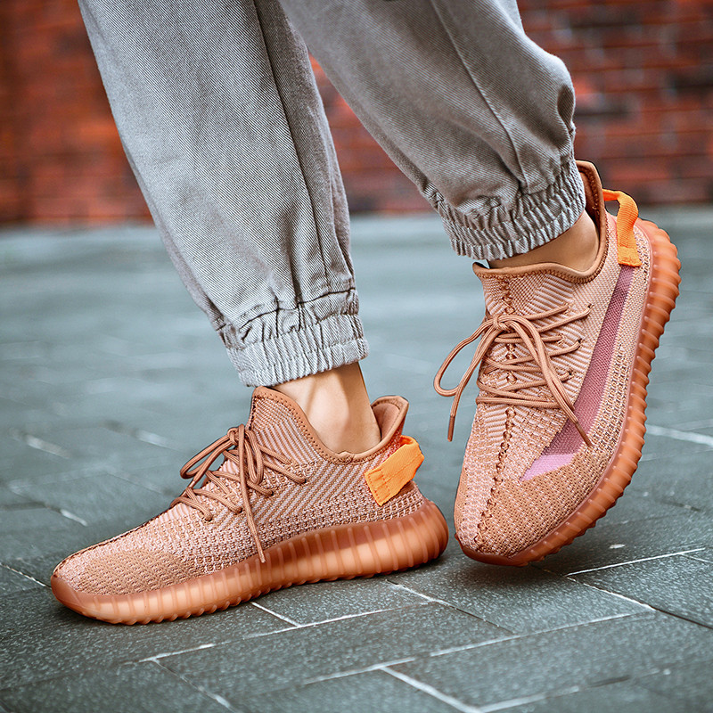 椰子鞋男士运动鞋2019新款美洲限定yezi yeezy350v2兵马俑珊瑚橙