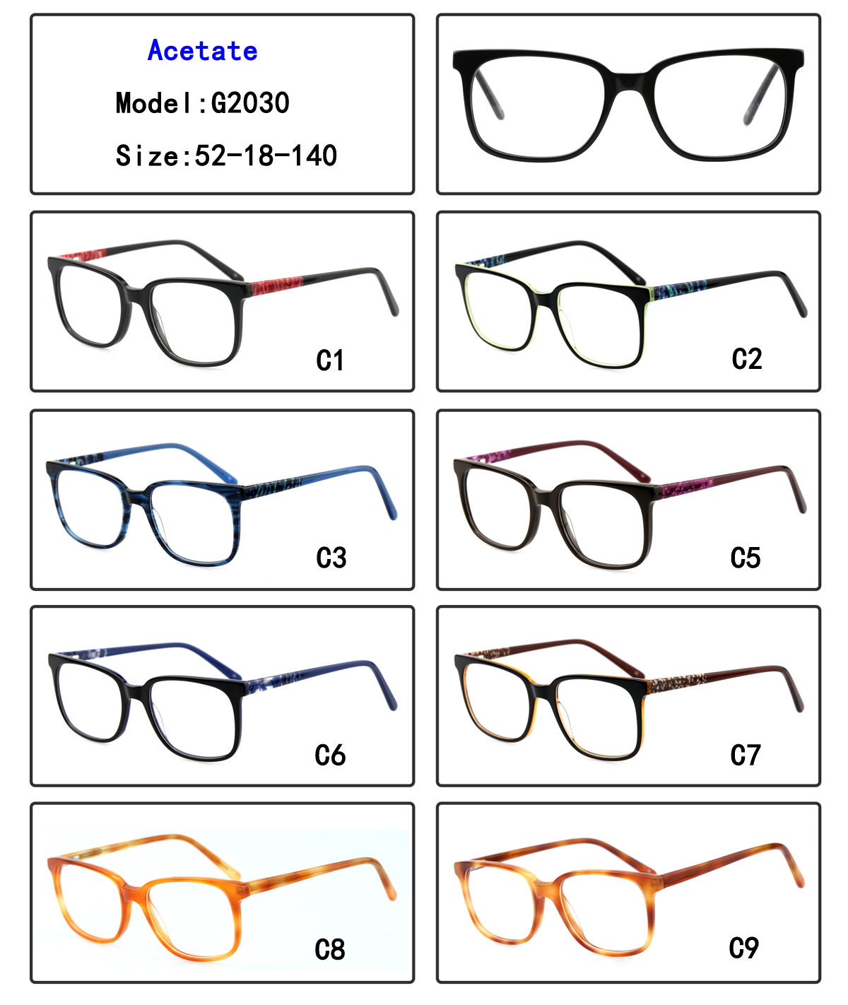 温州眼镜厂现货批发新款意大利板材眼镜框复古近视眼镜架潮g2030