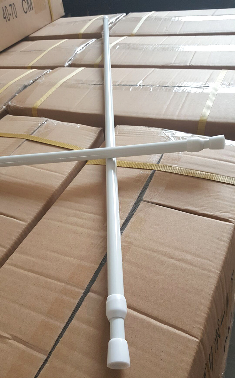 厂家直销铁质pp静音门帘浴帘杆 悬挂式伸缩棒白色窗帘杆批发