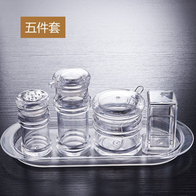 Factory Direct Sales Snack Bar Plastic Sugar Bowl Shatter Proof Cover Acrylic Seasoning Jar Pepper Jar Seasoning Containers Transparent