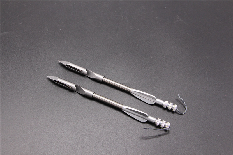 深水射鱼镖440c柳叶尾翼镖 狼牙倒刺带强磁飞鲨镖 弹弓打鱼子弹镖