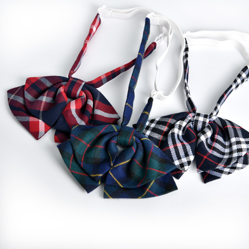 女士日本jk制服格子领花棉质女生蝴蝶结学院风学生领结服务员夜店