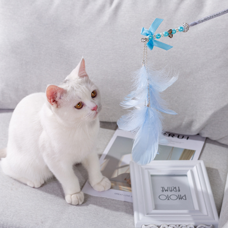 New Cat Training Toy Feather Tassel Fairy Cat Teaser Beaded with Bell Interactive Puzzle Funny Cat Artifact