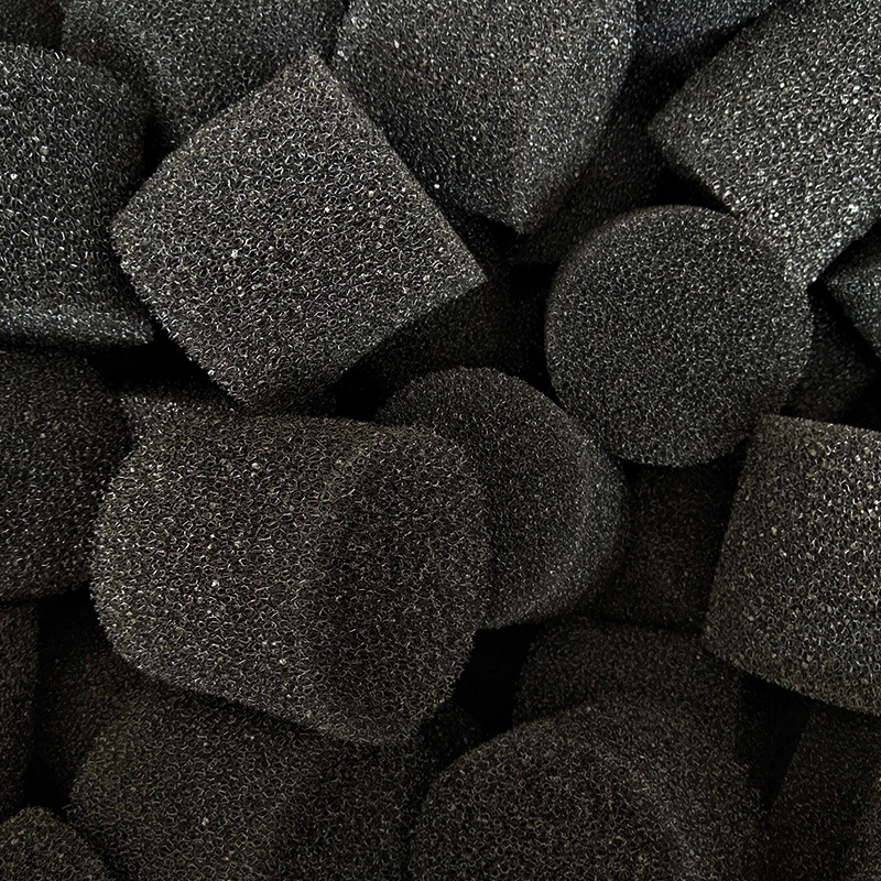 支持定制 小章鱼洗脸刷内填充气泡棉爆破网状海绵黑色50*50mm批发