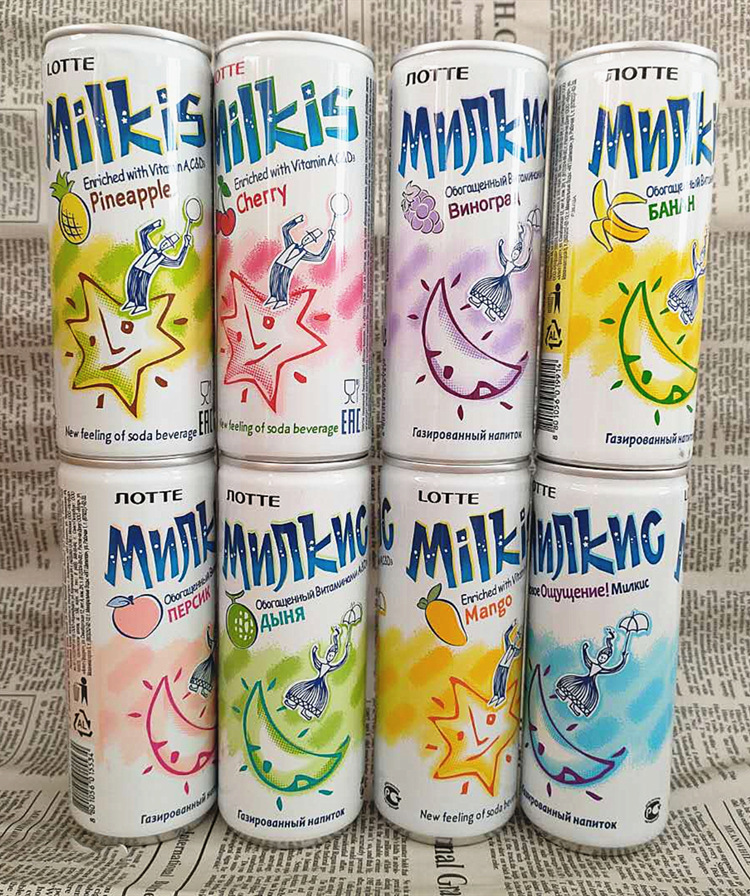 俄罗斯进口妙之吻汽泡奶 milkis汽奶多口味 牛奶苏打水碳酸饮料
