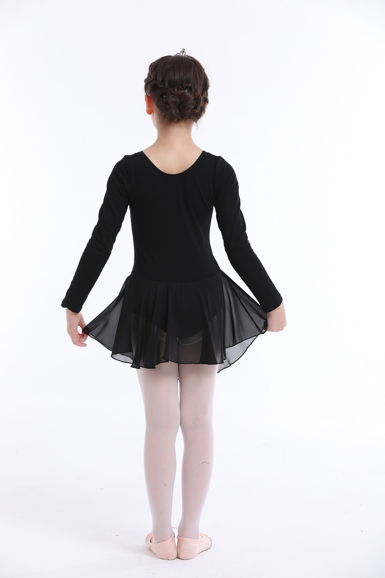 厂家批发跨境亚马逊wish爆款 儿童舞蹈服 长袖女孩芭蕾舞连体裙