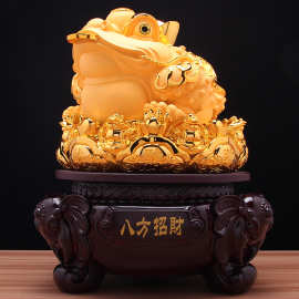 八方招财进宝金蟾摆件蟾蜍金蝉旺风水饭店店铺收银台吧台开业礼品