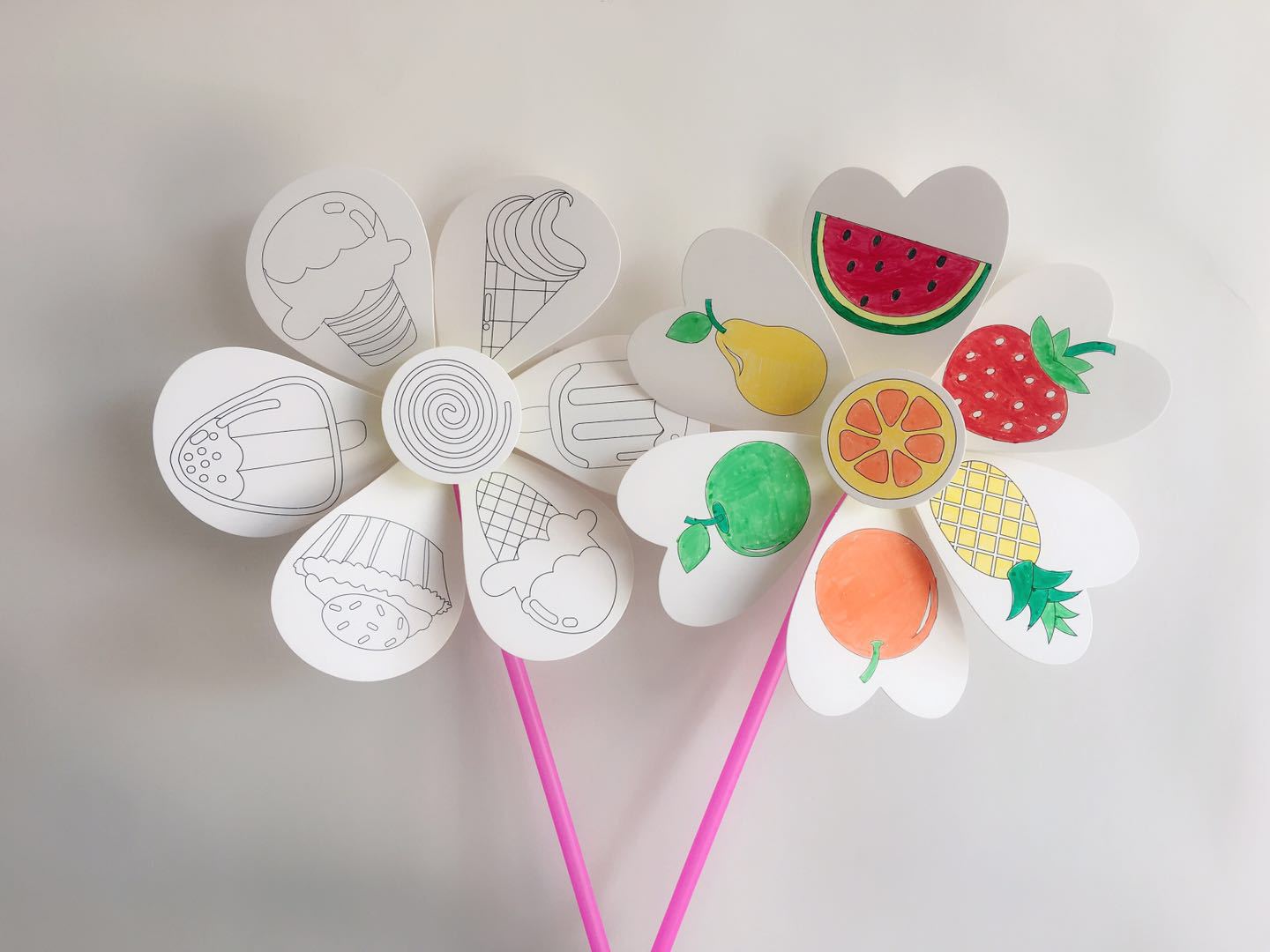 厂家定制批发 线条涂画组装卡通空白风车 diy幼儿园活动量大价优