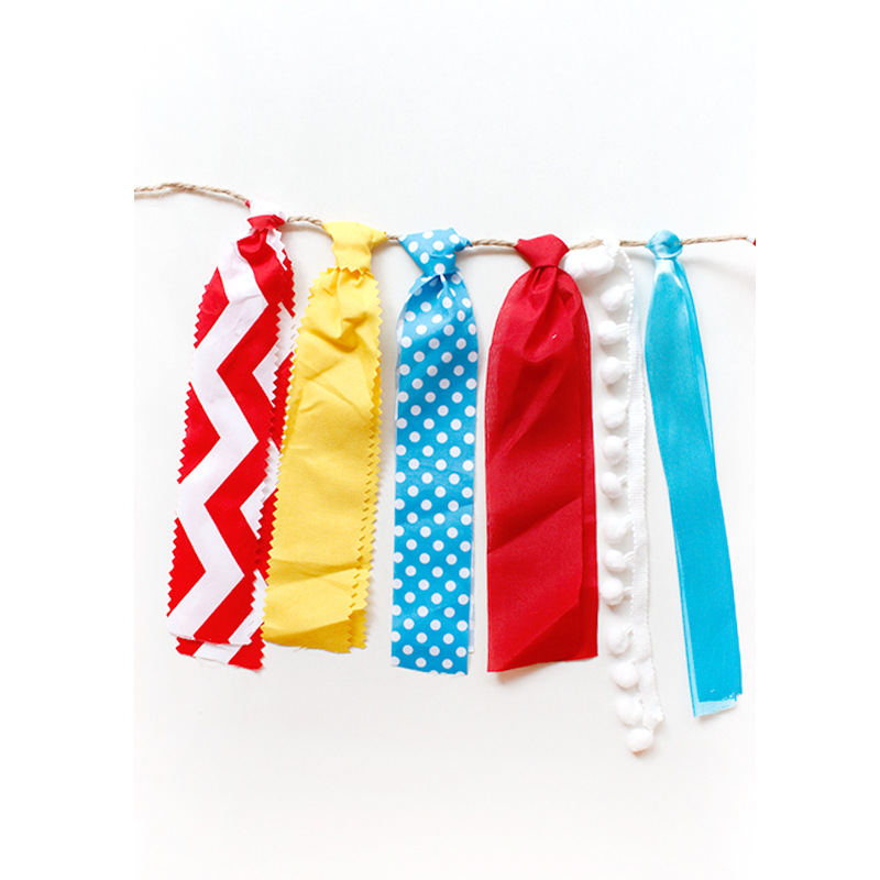 baby shower派对装饰拉花 彩色布条宝宝餐椅旗拉旗