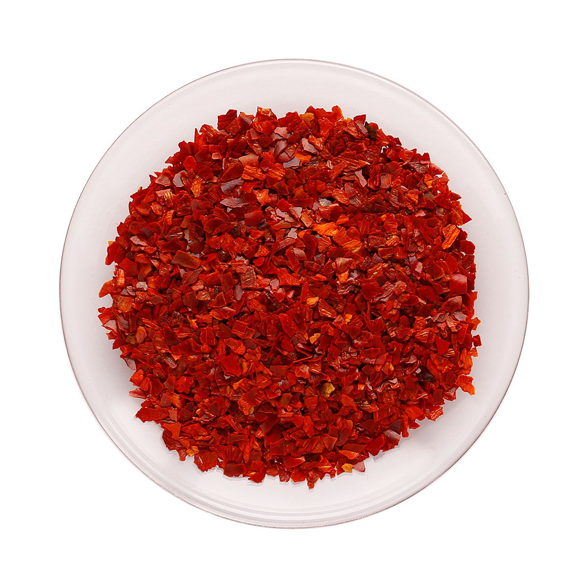 出口标准七色花语辣椒片无籽3mm微辣中辣高辣100g瓶