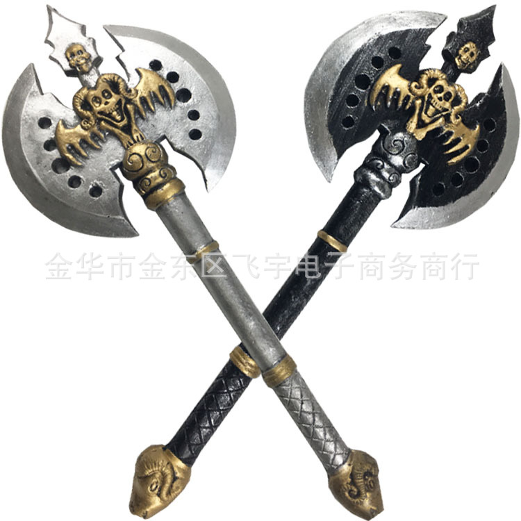 魔兽世界联盟 万圣节cos兵器 双面斧 双手斧 斧头武器模型1:1道具