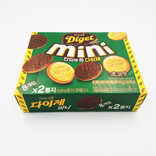 好丽友mini巧克力全麦饼干80g韩国进口食品酥性饼干休闲零食批发