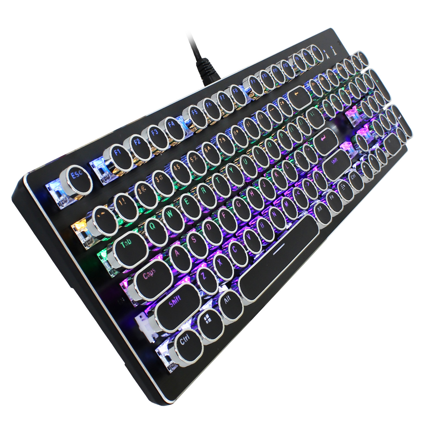 hxsj v800机械键盘高特青轴104键全键无冲突双色注塑键亚马逊现货