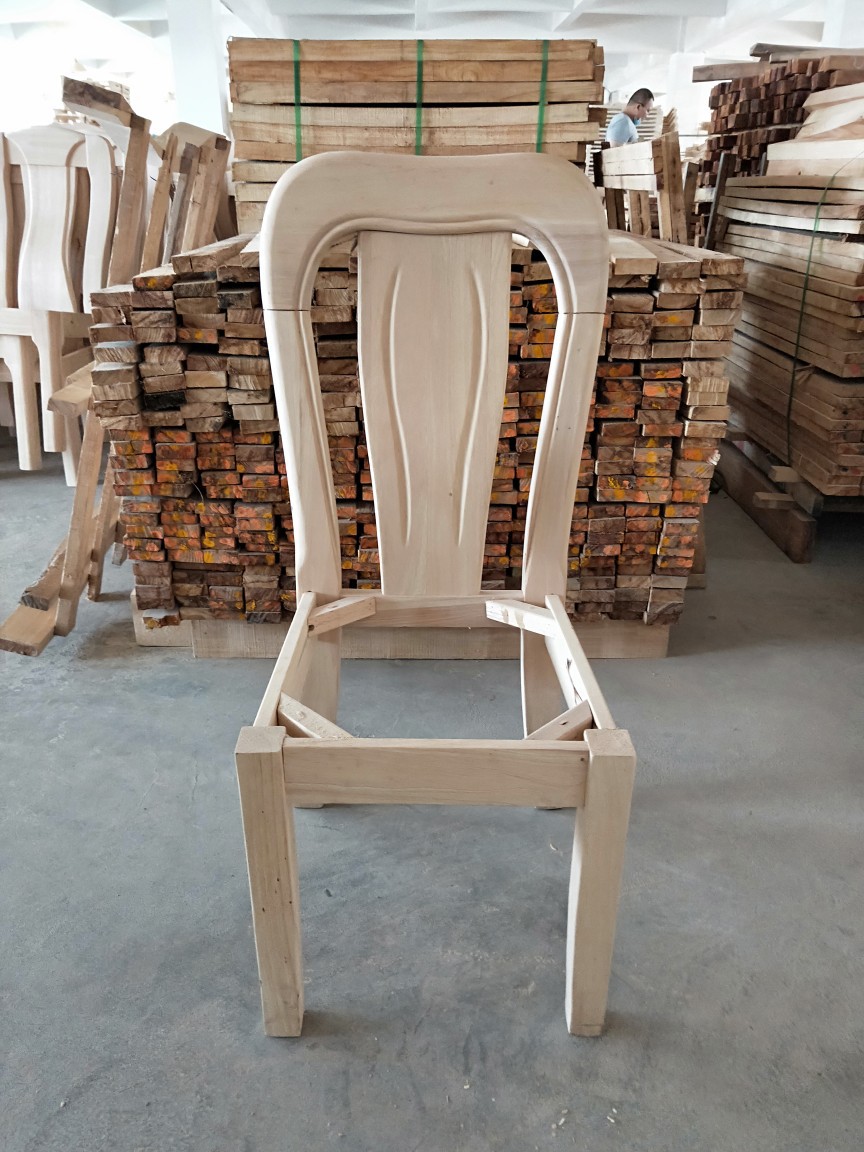 厂家批发实木餐椅橡木白胚椅子酒店家用椅子白茬椅子靠背椅