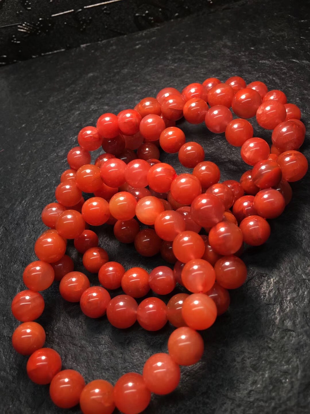 可塘工厂直销 天然南红玛瑙樱桃红手链 颜色红少杂 天然玛瑙单圈