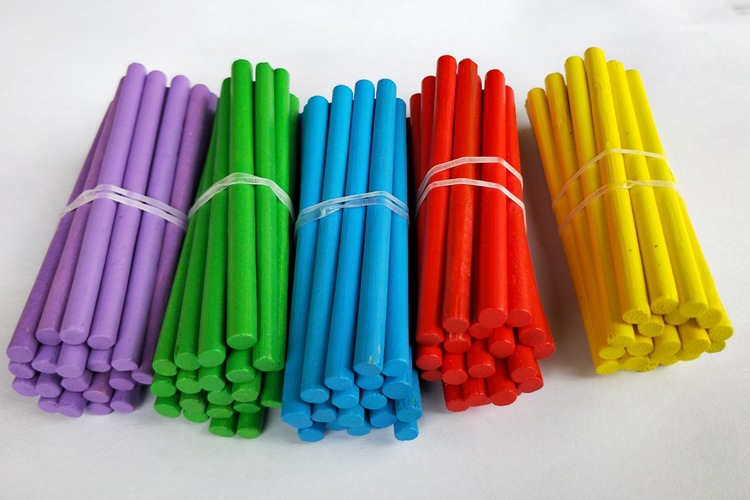 小学生数学教具小棒100根木质彩色计数棒一年级加减法数字棒100根