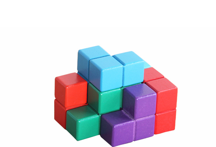 跨境俄罗斯方块索玛立方体积木教具正方体儿童智力玩具木魔方批发