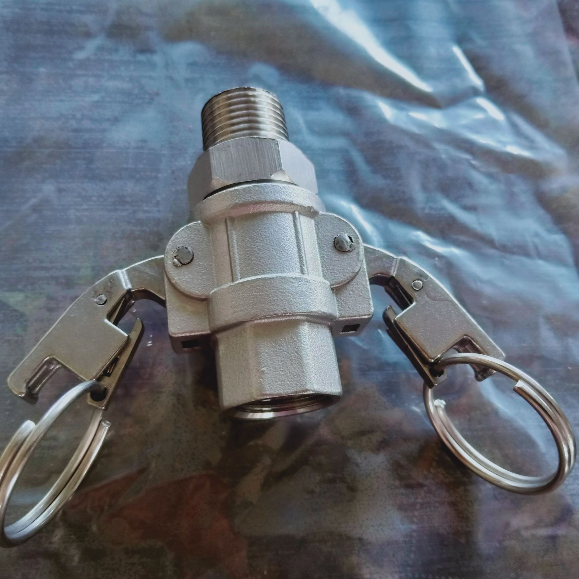 d型快速接头水管快装接头螺纹直通接头不锈钢自锁式快速接头