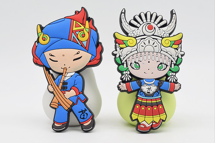 苗族少数民族文创产品创意冰箱贴pvc文创磁性冰箱贴定制