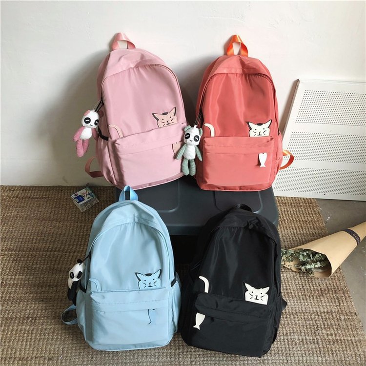 Japanese College Style Cute Cat Fish Creative Student Backpack Schoolbag Casual Versatile Large Capacity Backpack