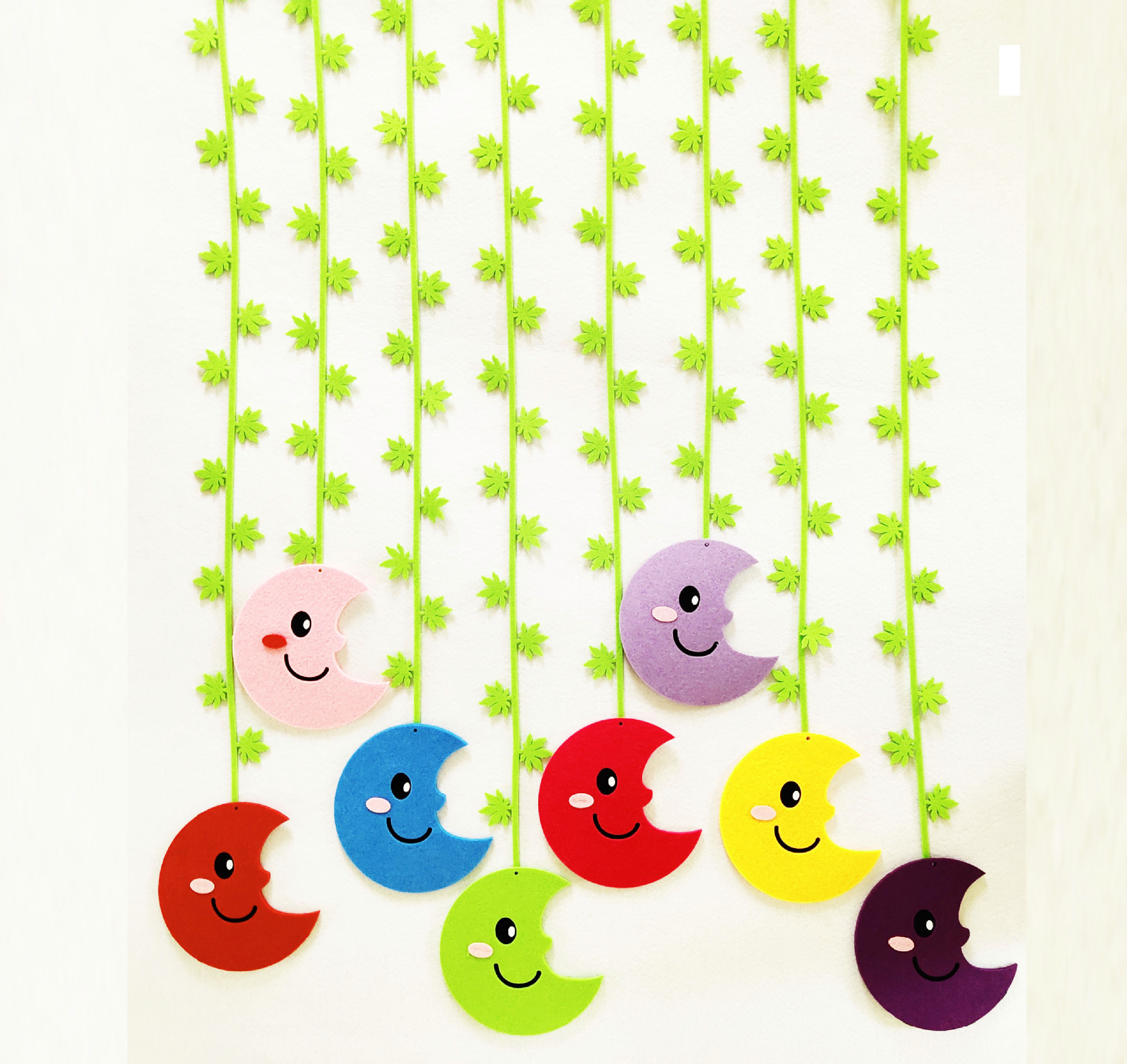 幼儿园装饰游乐园双面彩色卡通月亮吊饰空中教室走廊场景布置挂饰