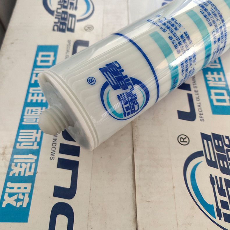 批发蓝晶彩色玻璃胶 中性调色硅酮耐候胶结构胶密封胶杂色胶100色