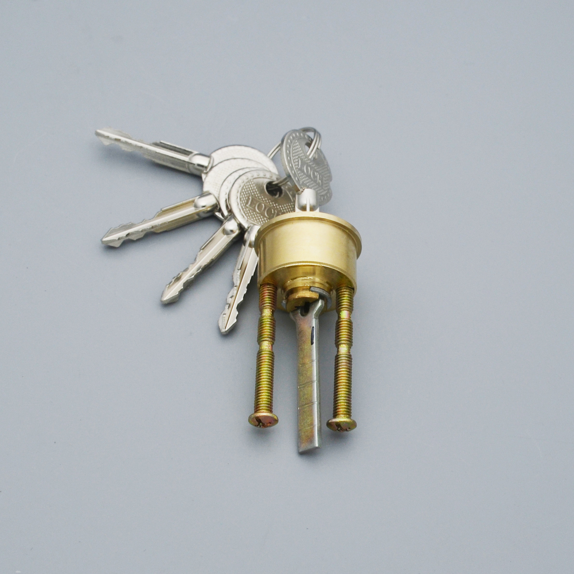 十字铜锁芯 外装门锁5把钥匙出租屋换锁用铜单头老式大门锁铜锁头