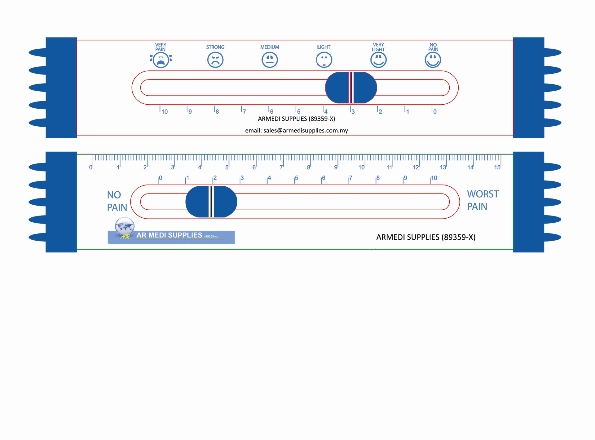 脸谱评分疼痛尺 滑动尺子 医用礼品 塑料尺 加厚抽拉尺 可定logo