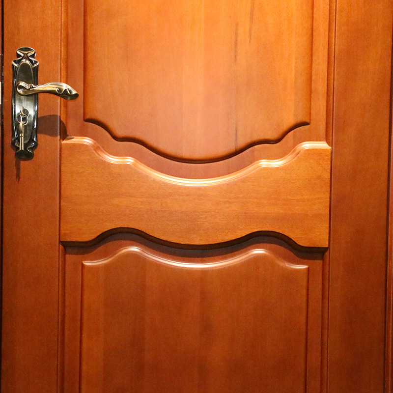 复合装板仿古实木门 简约中式烤漆门 批发花纹红胡桃卧室房间门