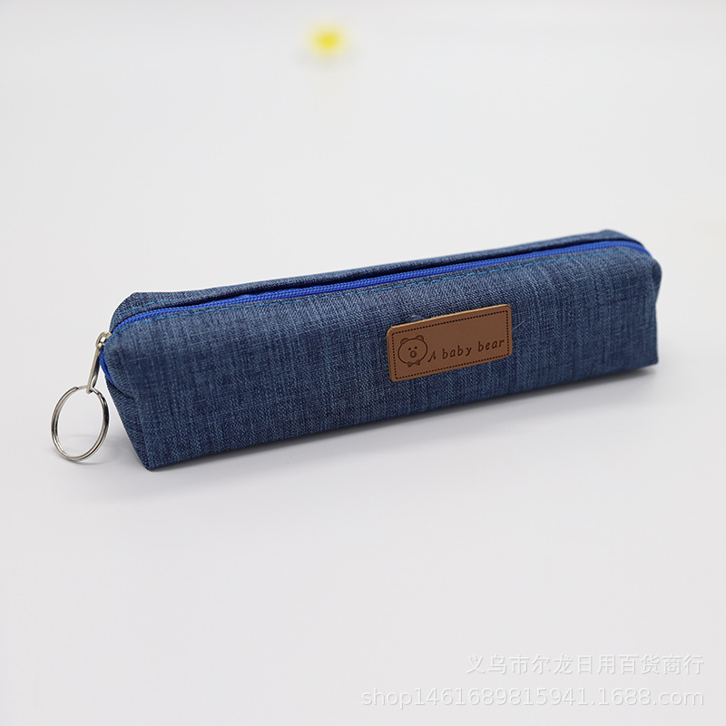 Creative Simple Pencil Case Student Japanese and Korean Fashion Creative Simple Zipper Stationery Case Solid Color Pencil Case Two Yuan Store