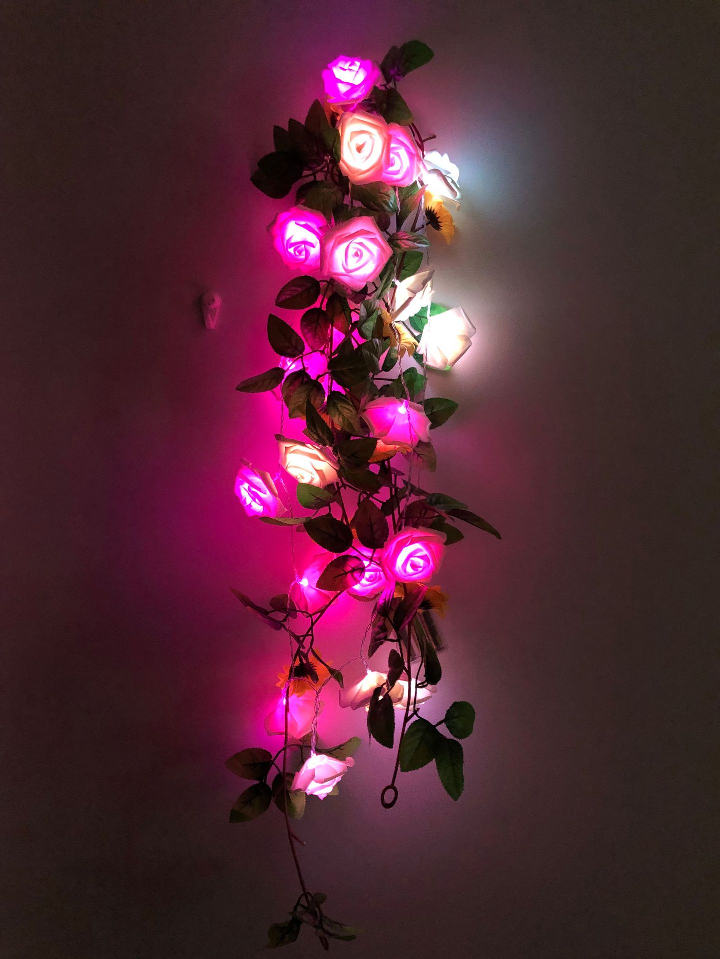 跨境led七彩变色玫瑰花灯串圣诞派对节日橱窗庭院装饰彩灯情人节