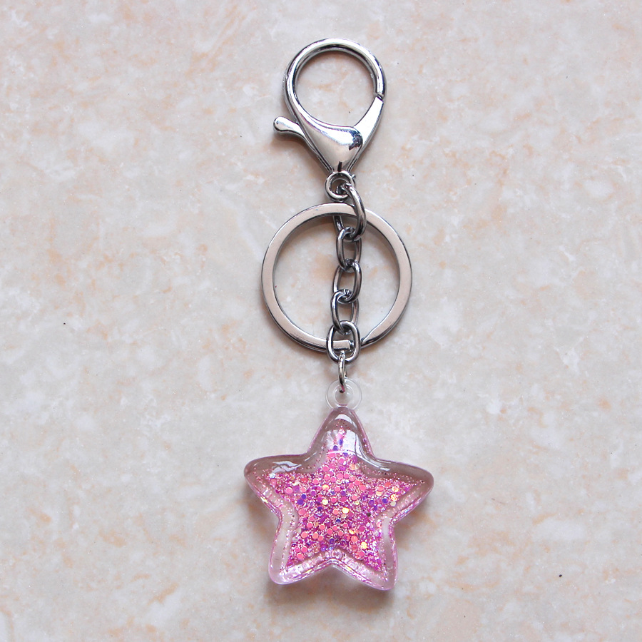 ins热卖亚克力五角星挂件 女生包包亮晶晶钥匙扣 圣诞赠品小礼品