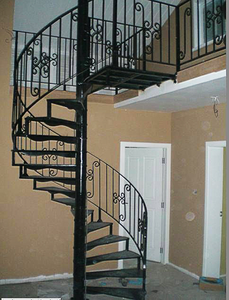 厂家上门量尺 铁艺旋转楼梯 别墅复式旋转楼梯 做旧组装整装楼梯